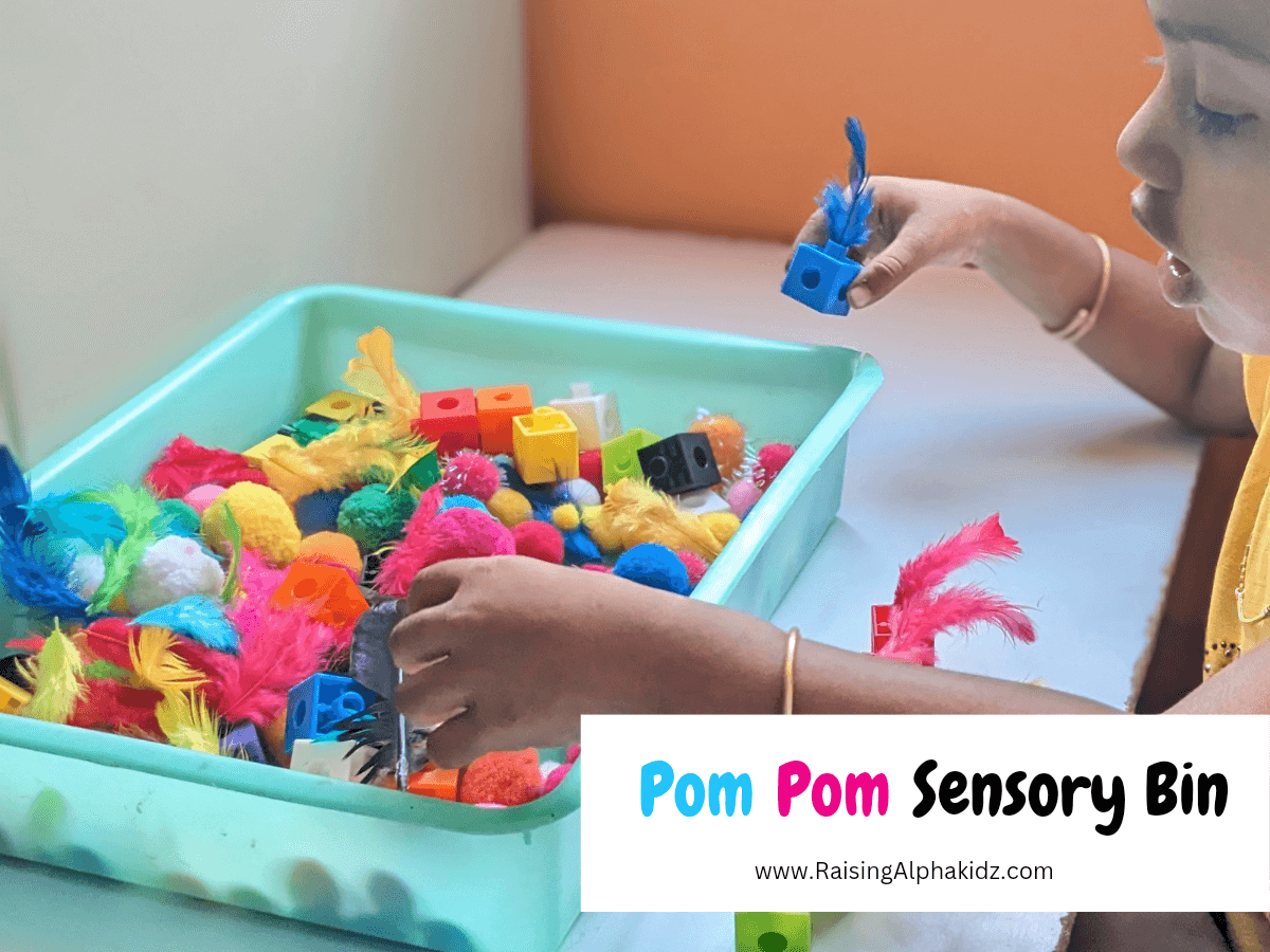 PomPom sensory bin