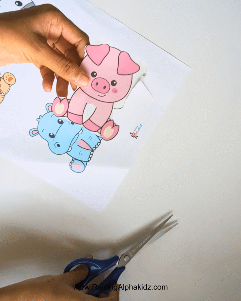 Step 2: cut the puzzle pieces from free printable