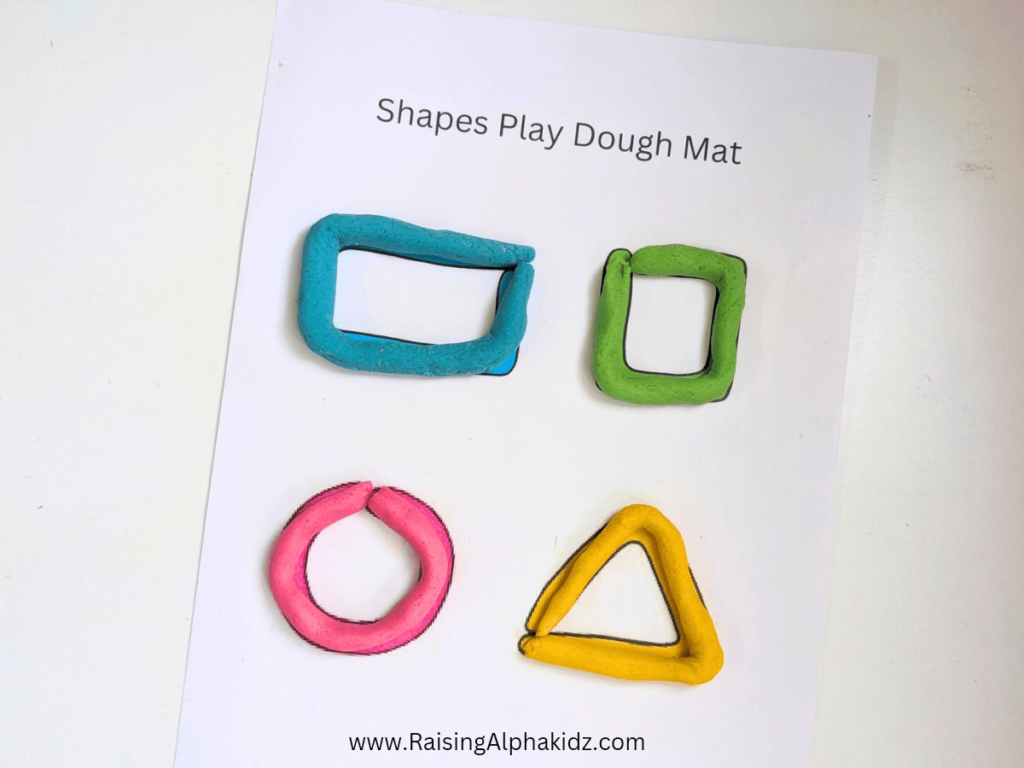 Playdough Shapes Mat Free Printable