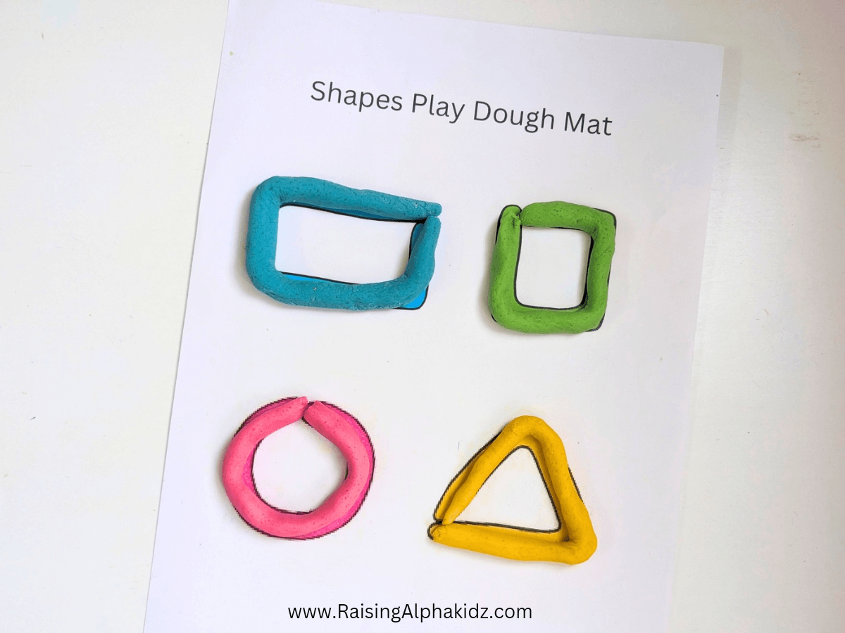 How to Make Playdough Shapes Mat with Free Printable - Raising Alphakidz