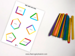 DIY Popsicle Stick Shapes Mat Printable - Preschool Shape Activity ...