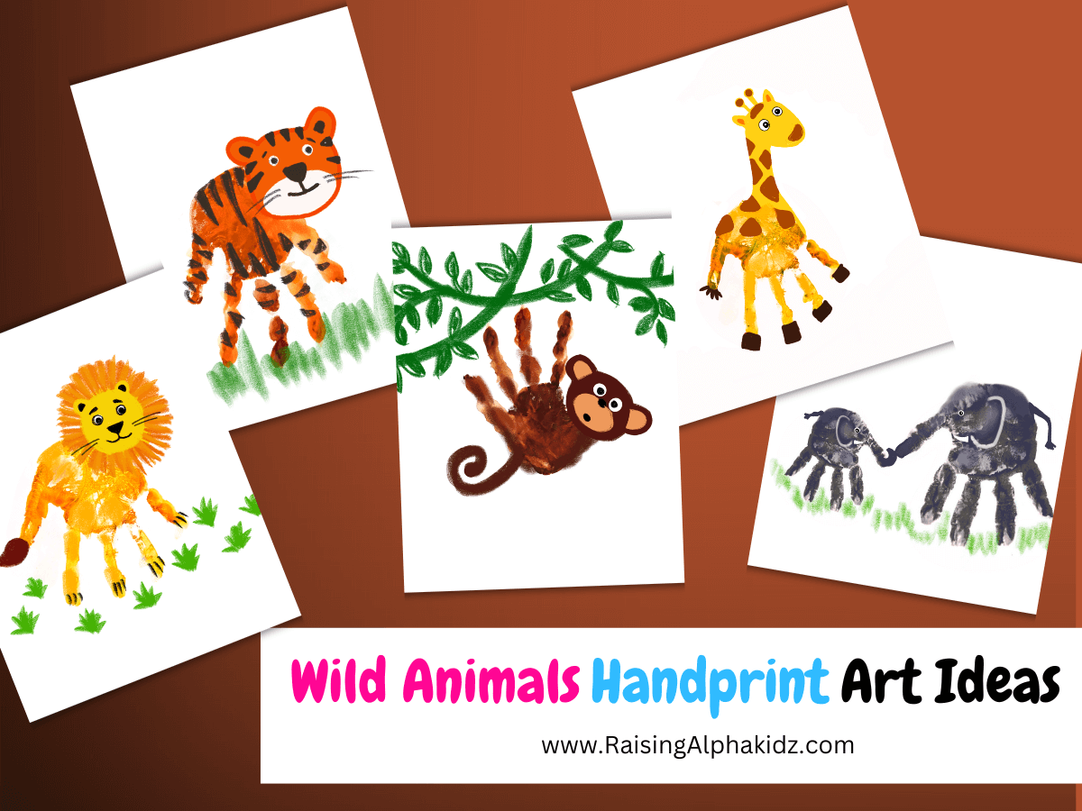 Wild Animals Handprint Art Ideas