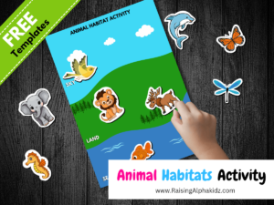 Animal Habitats activity Free Template