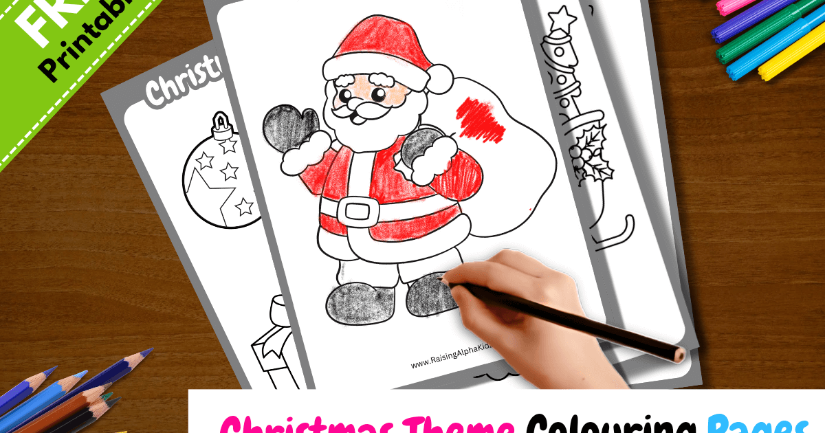 Christmas Theme Colouring Pages