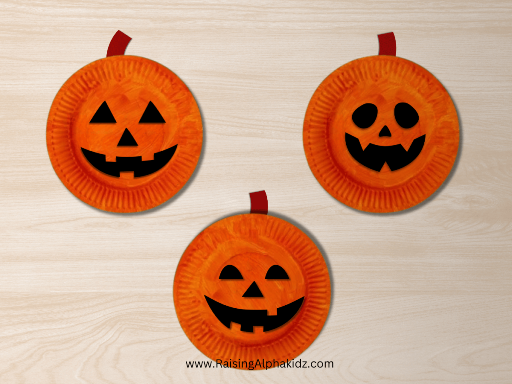 Easy Halloween Pumpkin Craft Using Paper Plates