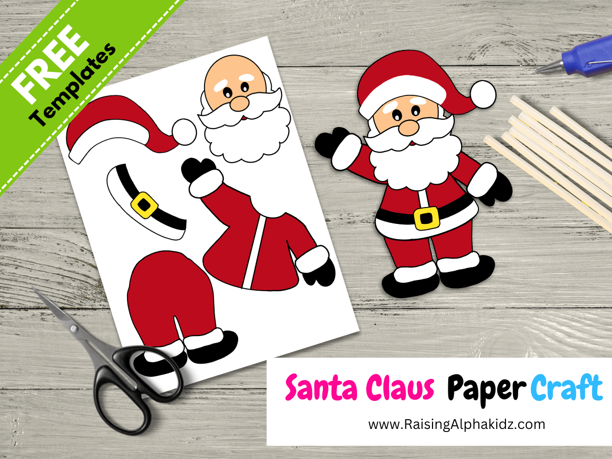 How to Make Paper Santa Claus Craft For Kids with Free Template