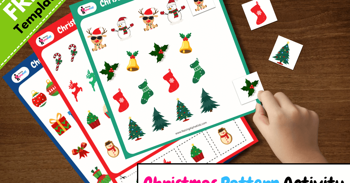 Cut and Paste Christmas Pattern Activity