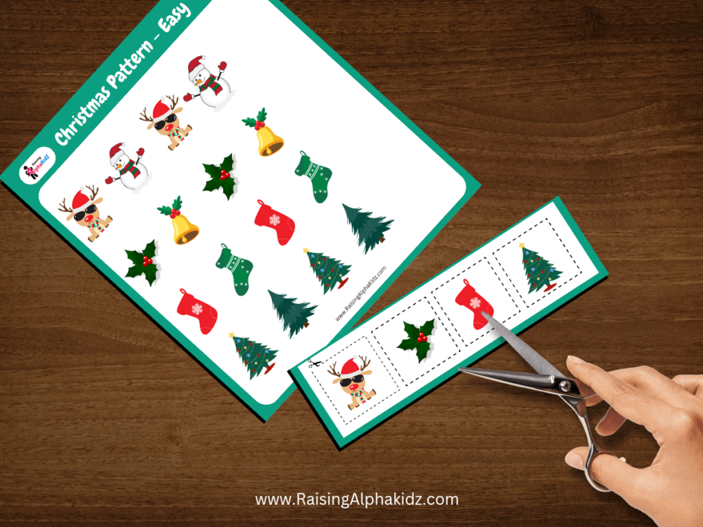 Cut and Paste Christmas Pattern Activity