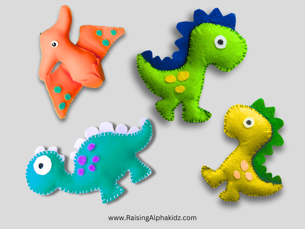 Dinosaur Craft Using Felt Sheets 