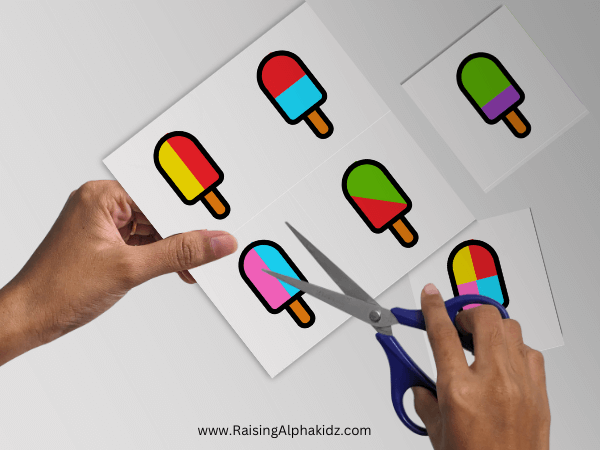 Popsicle Color Grid Matching Activity