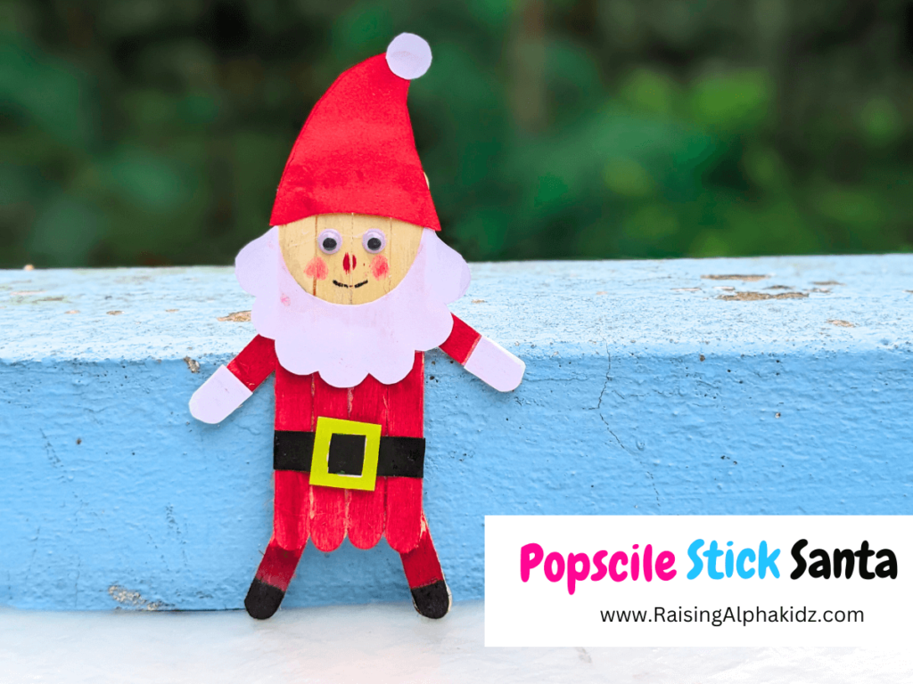 Popsicle Stick Christmas Santa Claus Craft for kids