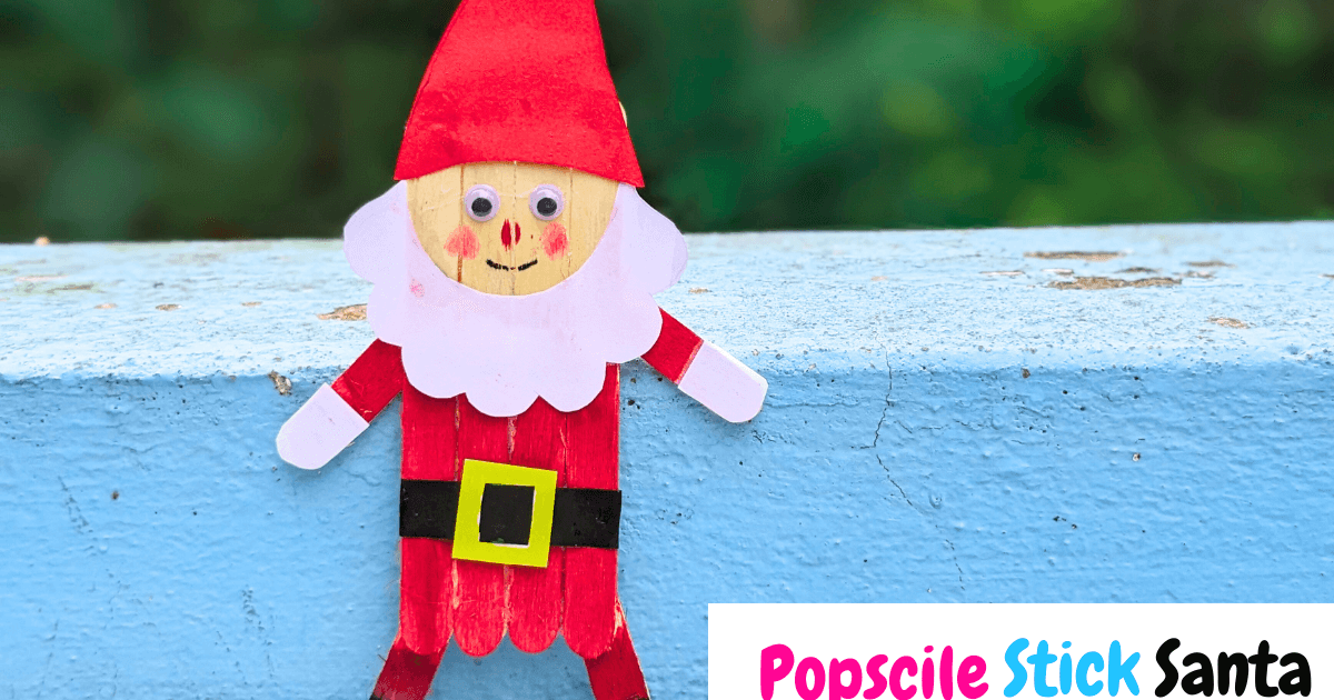 Popsicle Stick Christmas Santa Claus Craft for kids