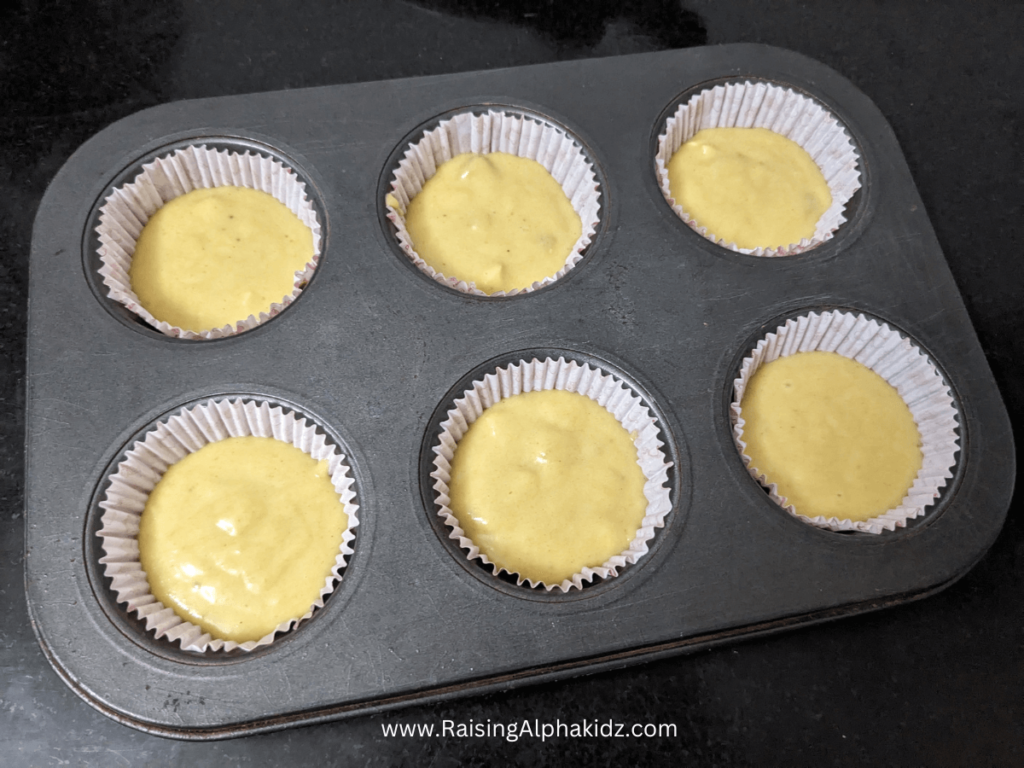 Fill the cupcake molds