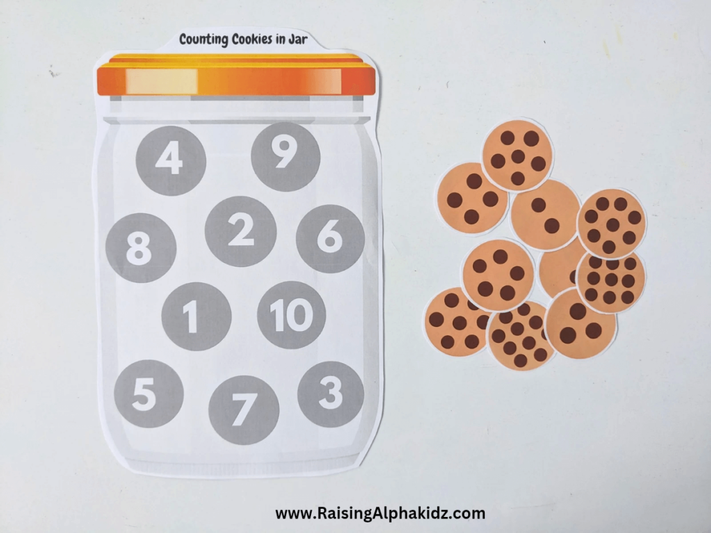 Cookie Jar Number Counting Activity For Kindergarten Kids With Free Printable