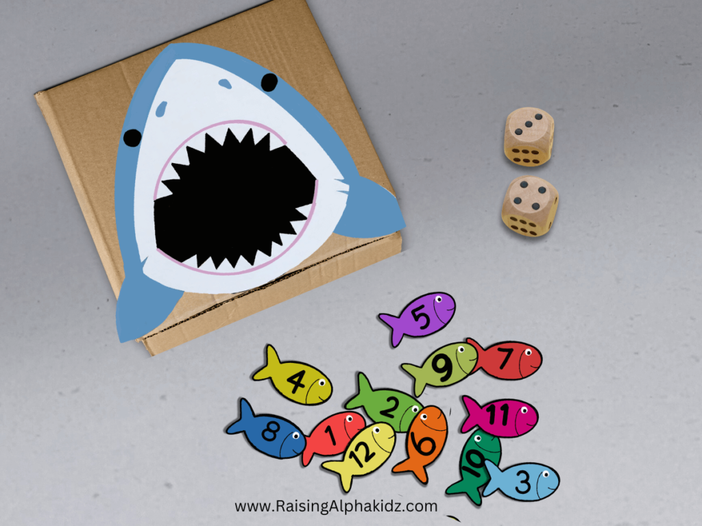 Feed The Shark Math Activity for Preschoolers 