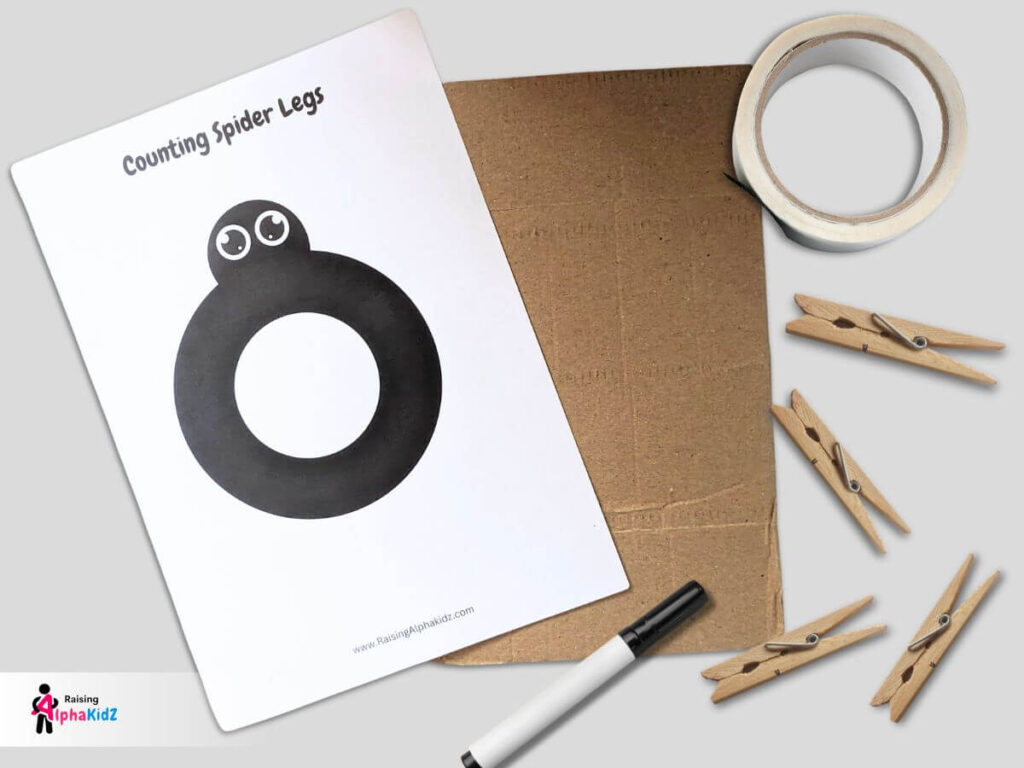 How to make counting spider legs printable activity