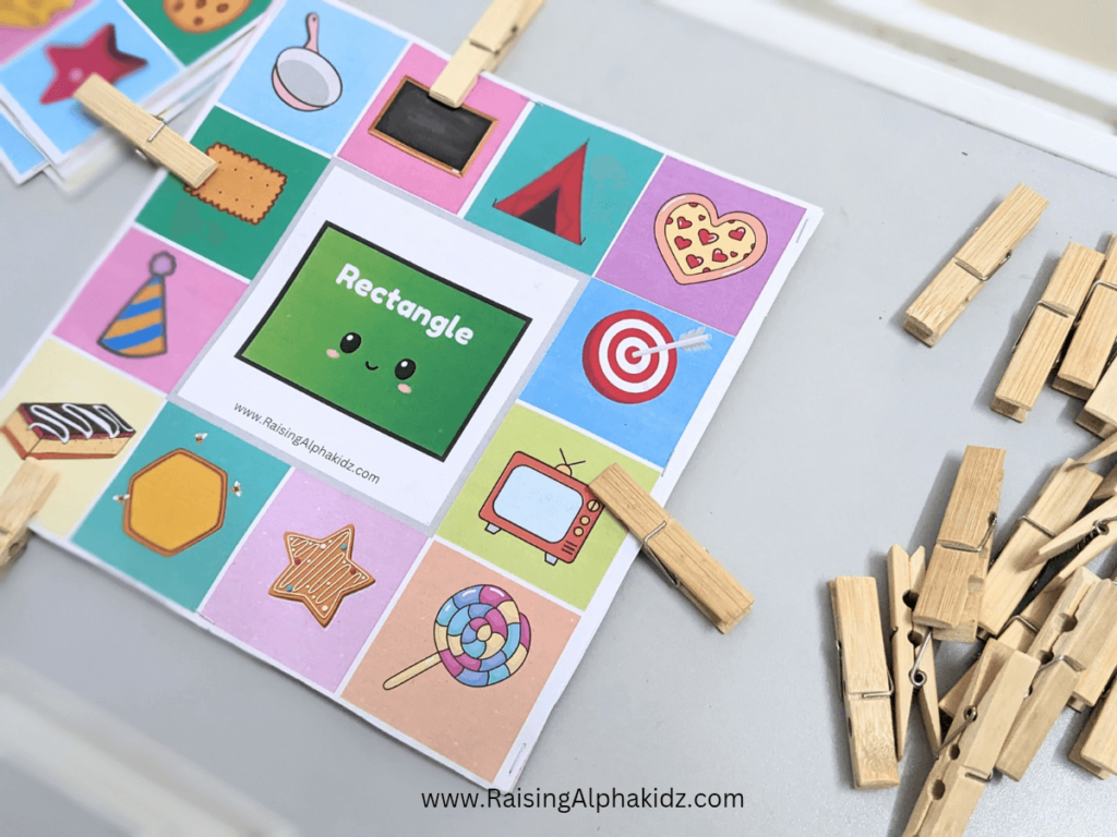 Shapes Objects Activity for Kindergarteners -Free Printable