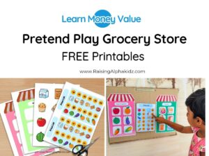 Pretend play grocery store free printable activity