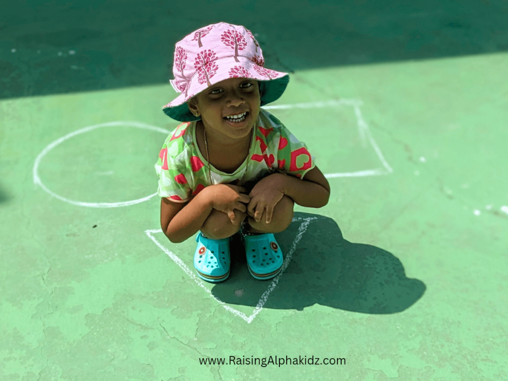 child playing no-equipment jumping game