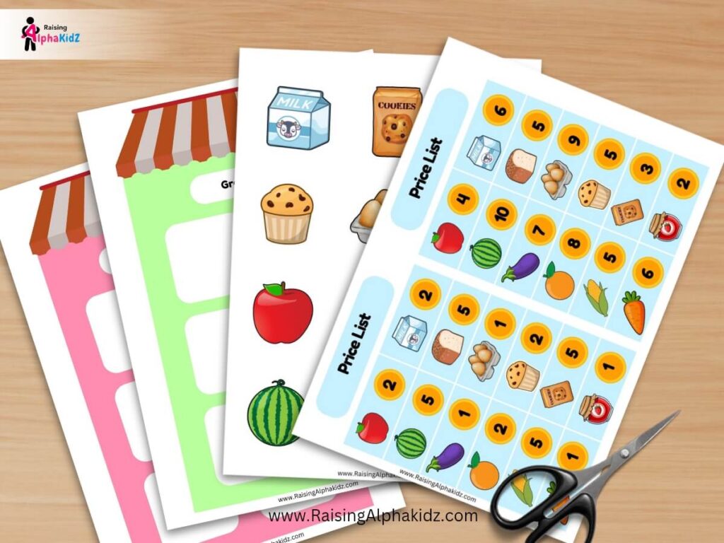 Pretend play grocery store free printable sneak peak