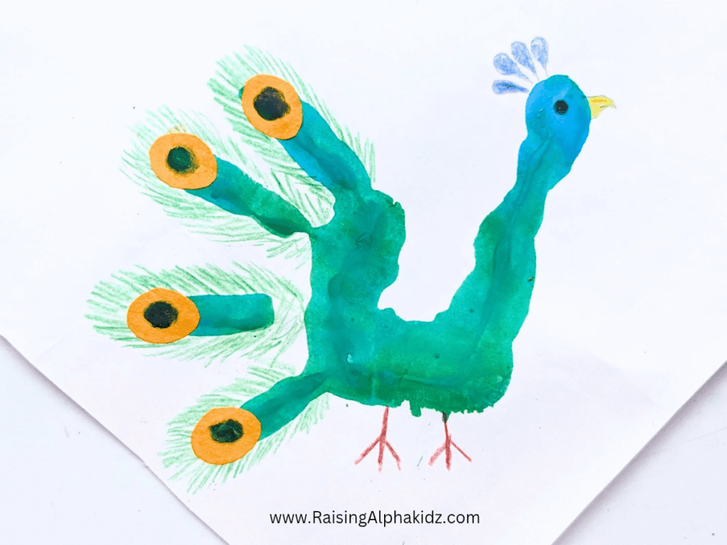 Peacock Handprint Art