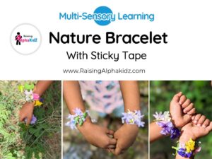 How to make diy nature bracelet with tape and flowers