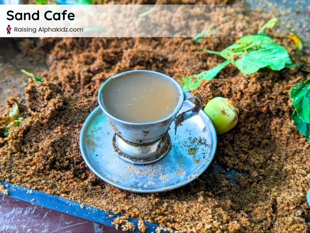 portion made with sand and water during sand play