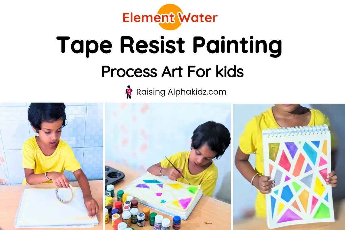 tape resist art - process art for kids