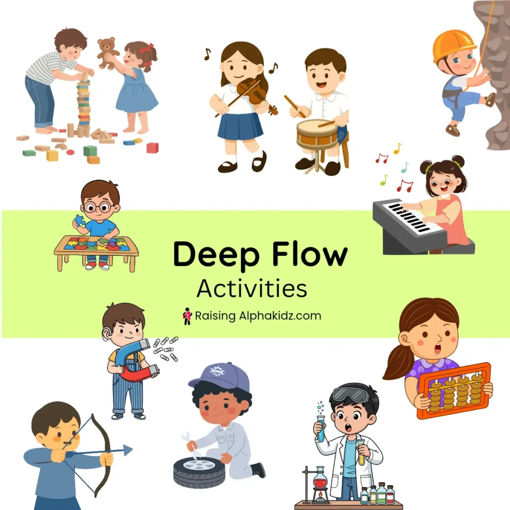 Deep flow activities that encourage concentration, reflection, and sustained attention.