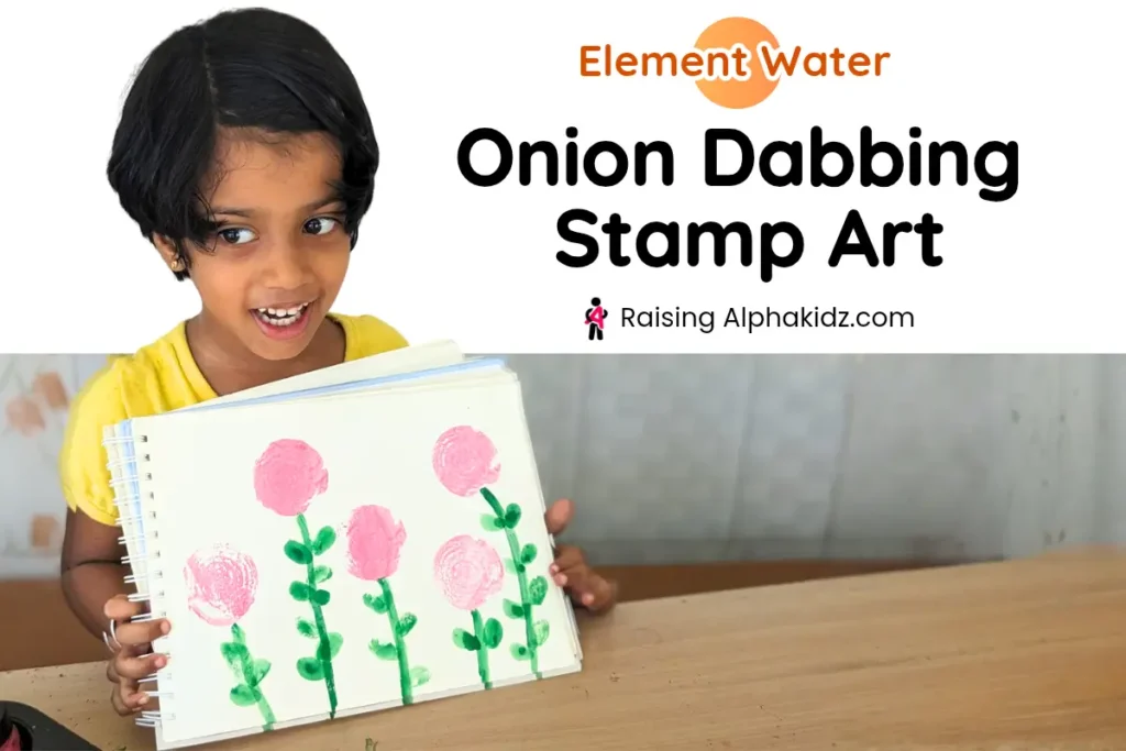 onion dabbing stamp art for kids