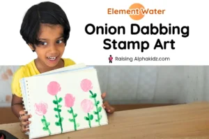 onion dabbing stamp art for kids
