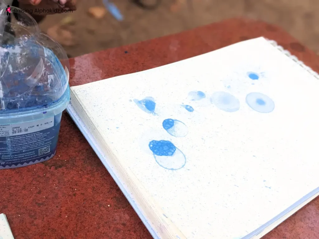 Testing the stain of soap and paint mixture