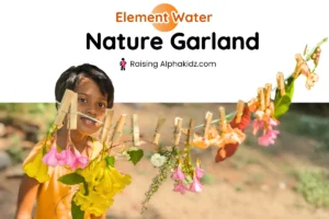 Easy nature garland making with kids