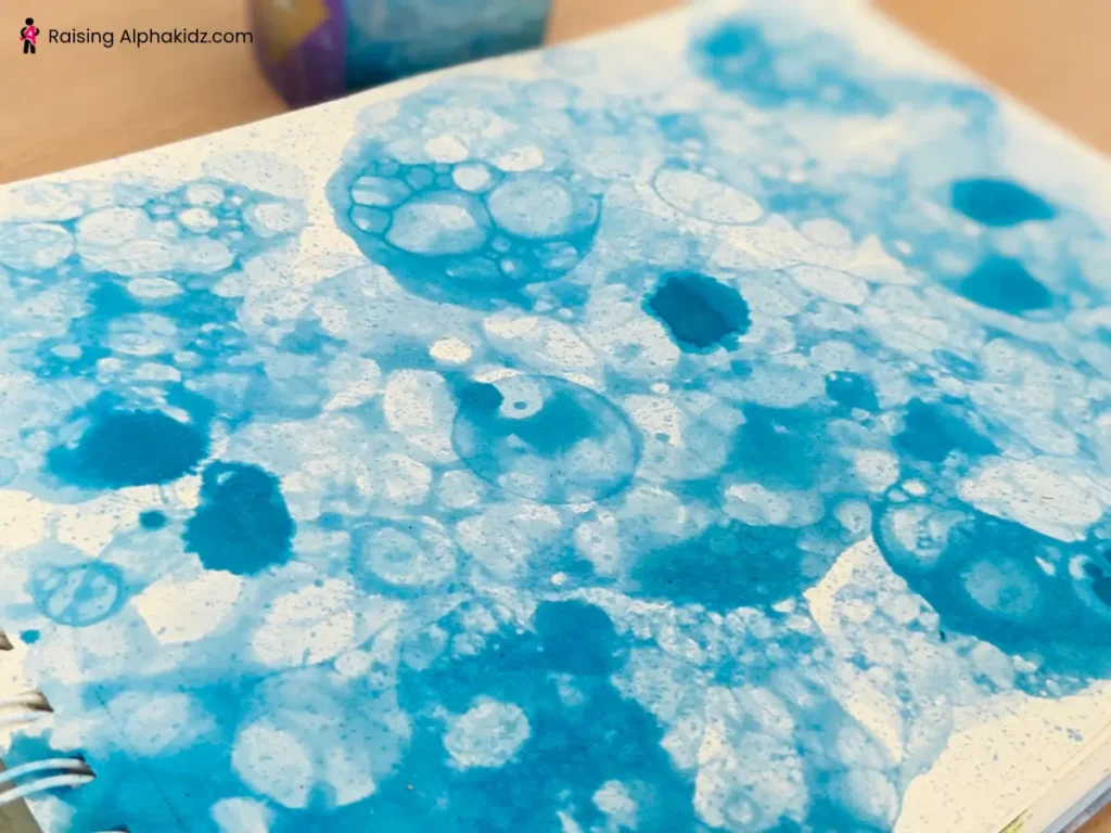 Paint patterns formed from soap bubbles